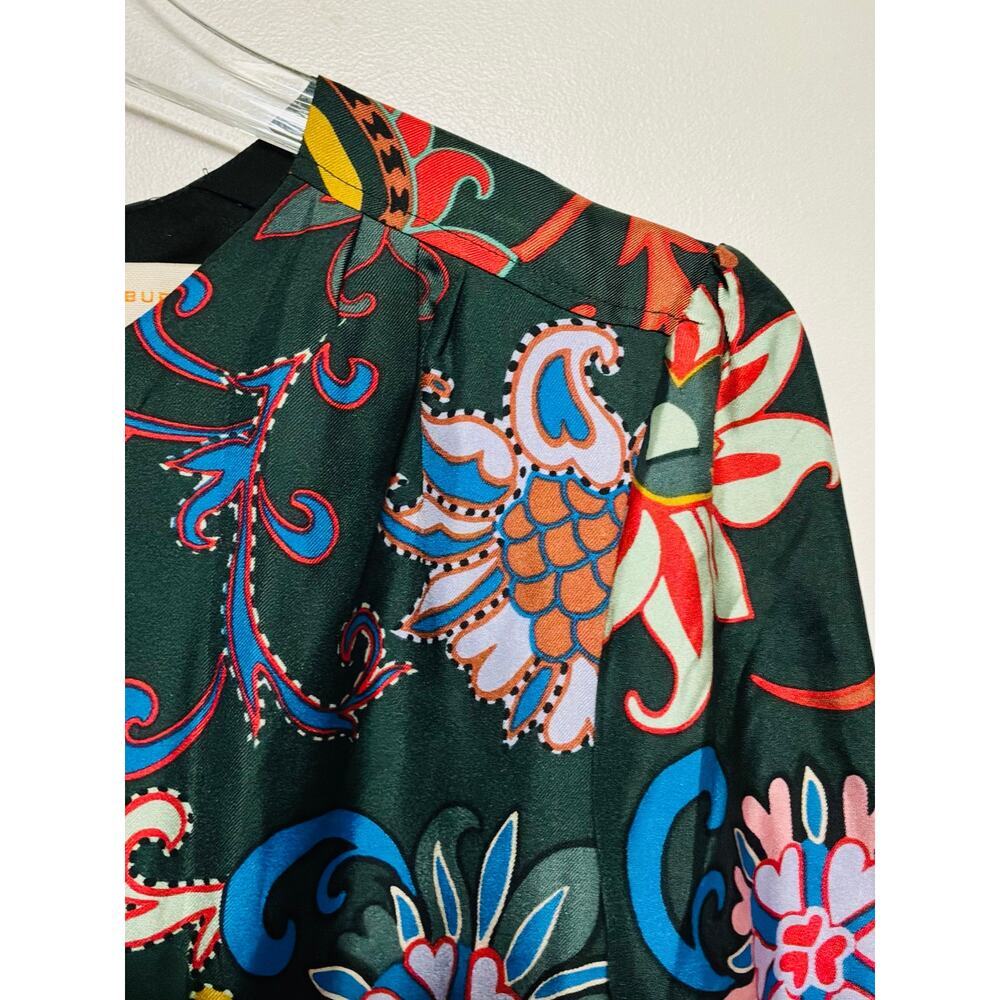 Tory Burch Printed Silk Twill Dress in Black Mountain Floral Size 00 - Picture 9 of 9